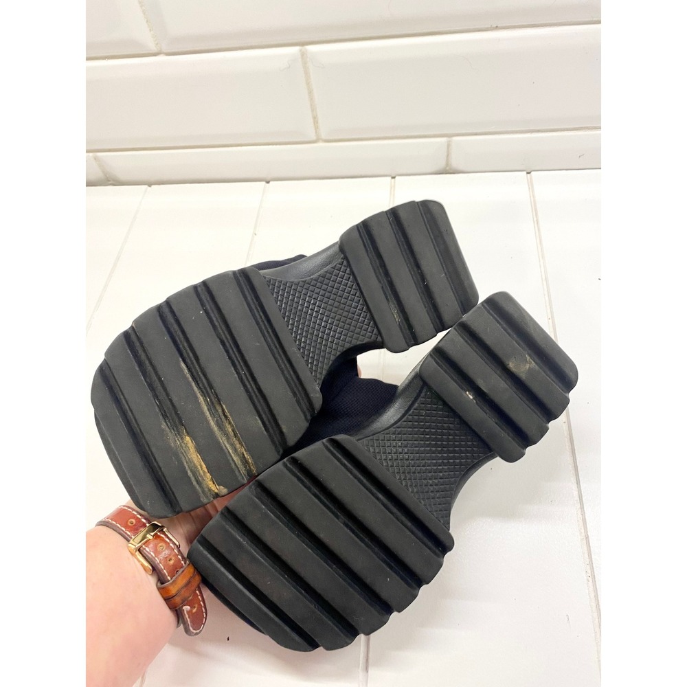Vintage 90s Stevies Platform Sandals, Y2K Black Stretch Slides, Youth Size 1-1.5 - Picture 8 of 8